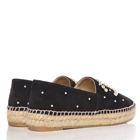 chanel black suede espadrilles|chanel espadrilles all black.